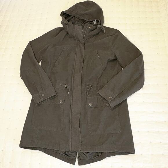 Levi's Hooded Anorak Jacket Women's M | Army Green Cotton Utility Parka - Picture 5 of 15